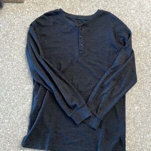 Mens Gray Beverly Hills Polo Club Long Sleeve  Thermal Henley Size L